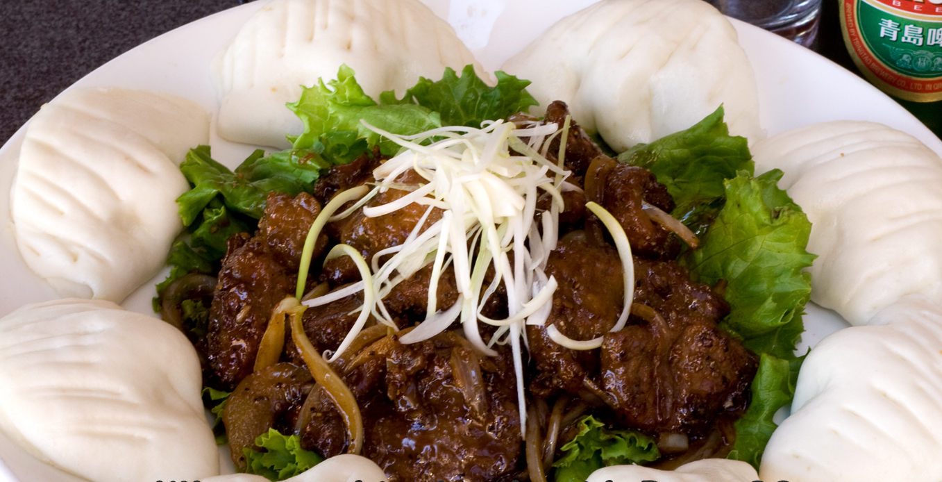 Order Worcestershire Lamb with Steamed Bun food online from Ginger Cafe store, Gilroy on bringmethat.com