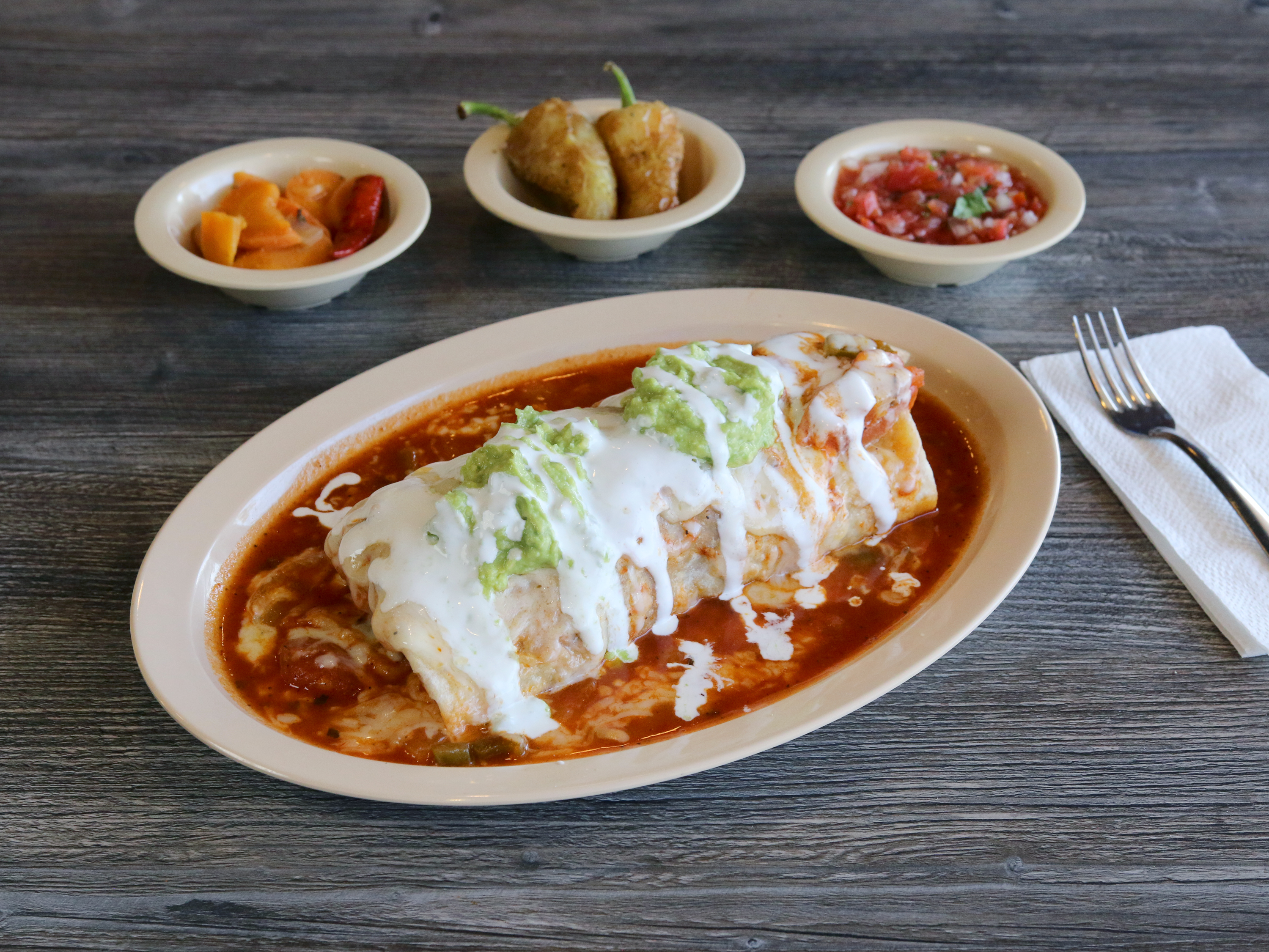 Order Wet Style Chile Colorado Burrito food online from Juan Great Fiesta store, Montebello on bringmethat.com
