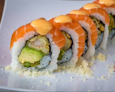 Order Orange Dragon Roll food online from Sushi Runner Express store, South Miami on bringmethat.com