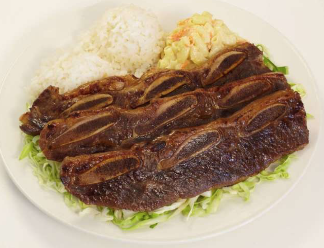 Order BBQ Short Ribs Plate food online from L&L Hawaiian Bbq store, San Jose on bringmethat.com