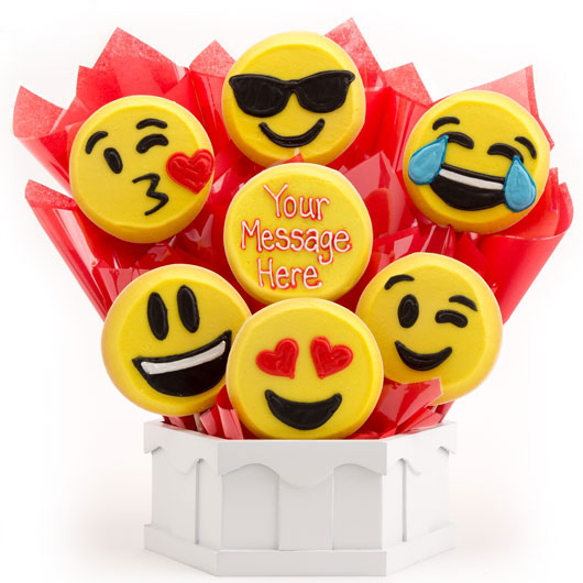 Order A446. Sweet Emojis Bouquet food online from Cookies By Design store, Naperville on bringmethat.com