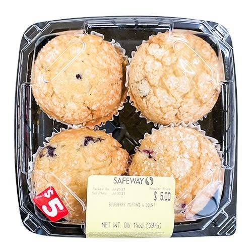 Order Blueberry Muffins (4 muffins) food online from Safeway store, Rehoboth Beach on bringmethat.com