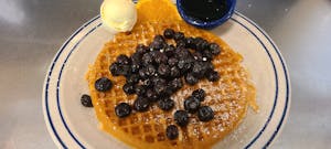 Order Blueberry Waffle food online from Red Apple Café store, Aptos on bringmethat.com
