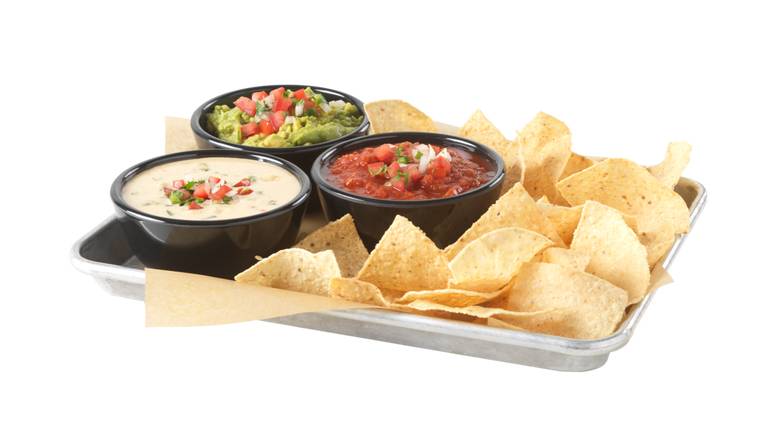 Order Chips & Dip Trio food online from Wild Burger store, Tomball on bringmethat.com