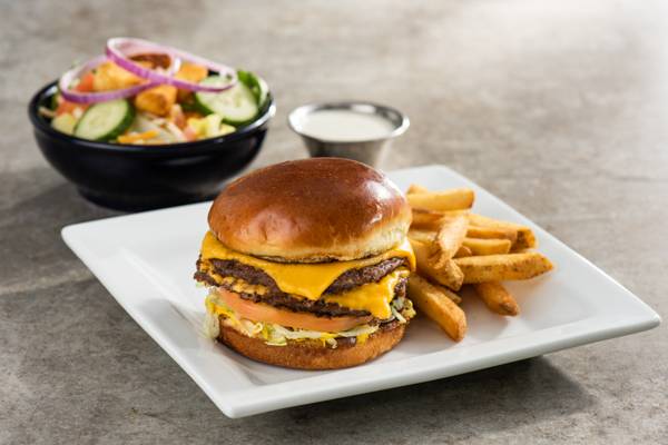 Order Lunch Combo - Double Burger food online from Chili Grill & Bar store, Albuquerque on bringmethat.com