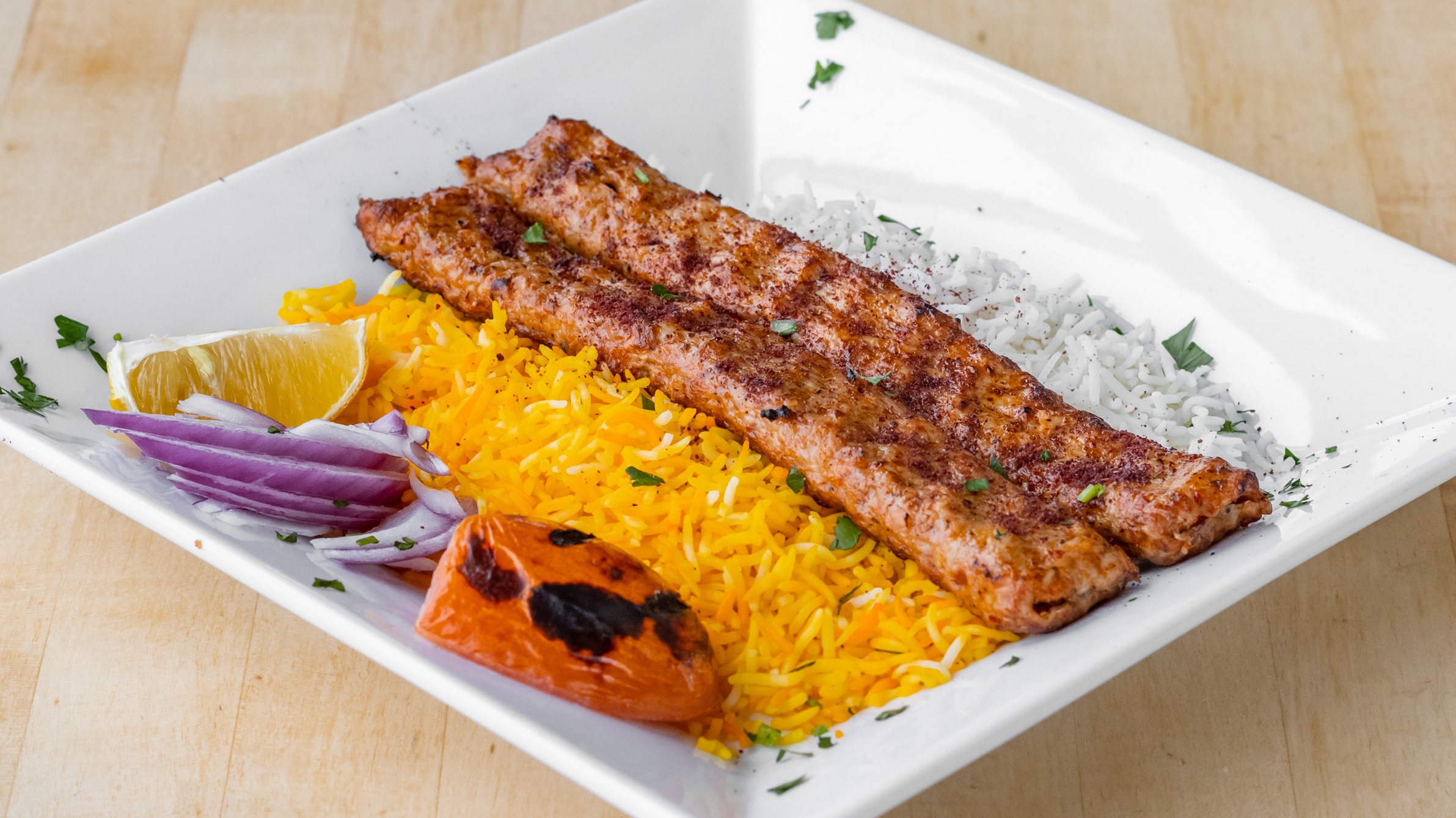 Order Chicken Adana Kabob food online from Rumis Market & Grill store, Cleveland on bringmethat.com