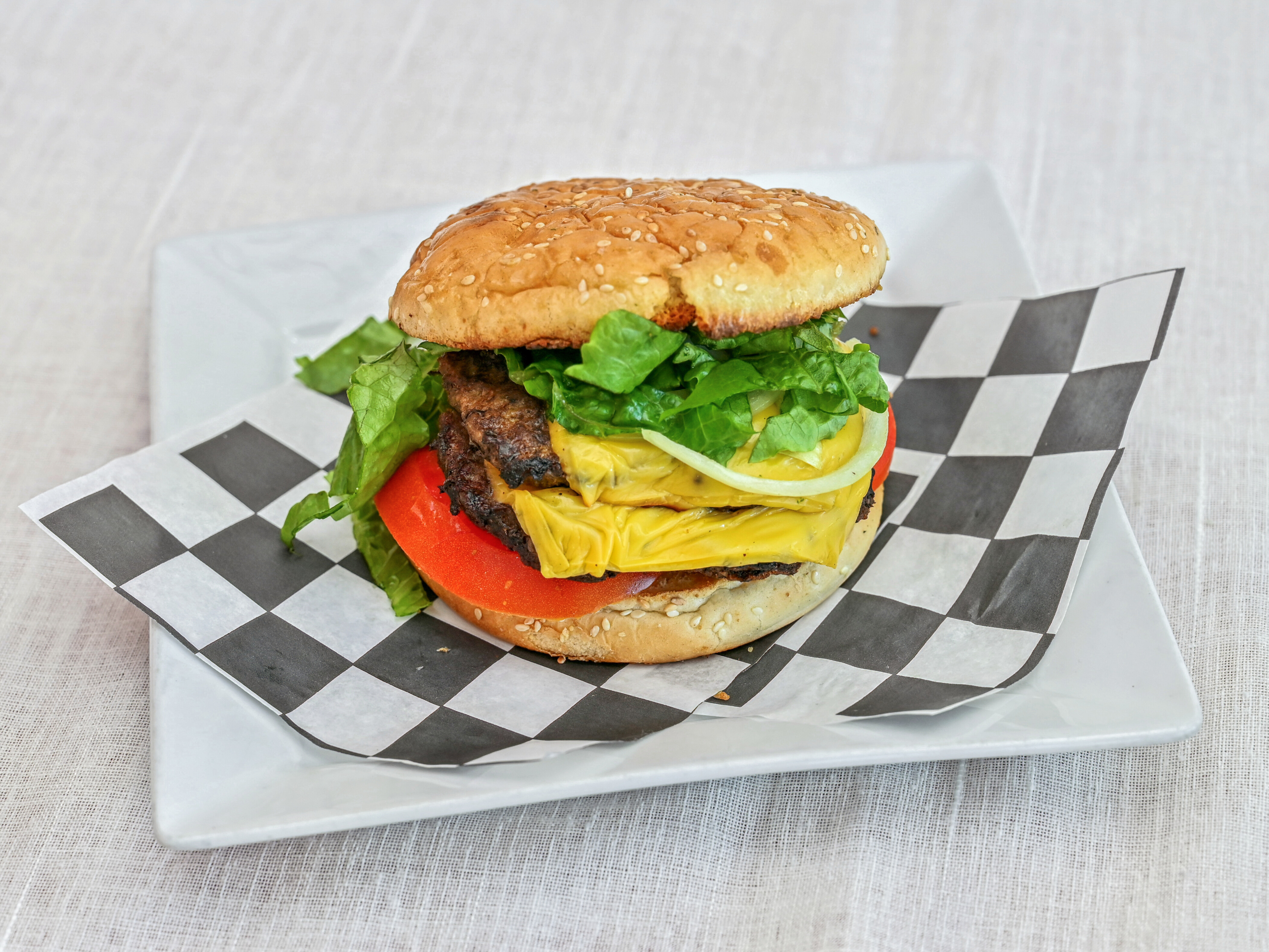 Order Original Double Meat Hamburger food online from Mona Lisa Pizzeria & Sub Shop store, Coral Gables on bringmethat.com