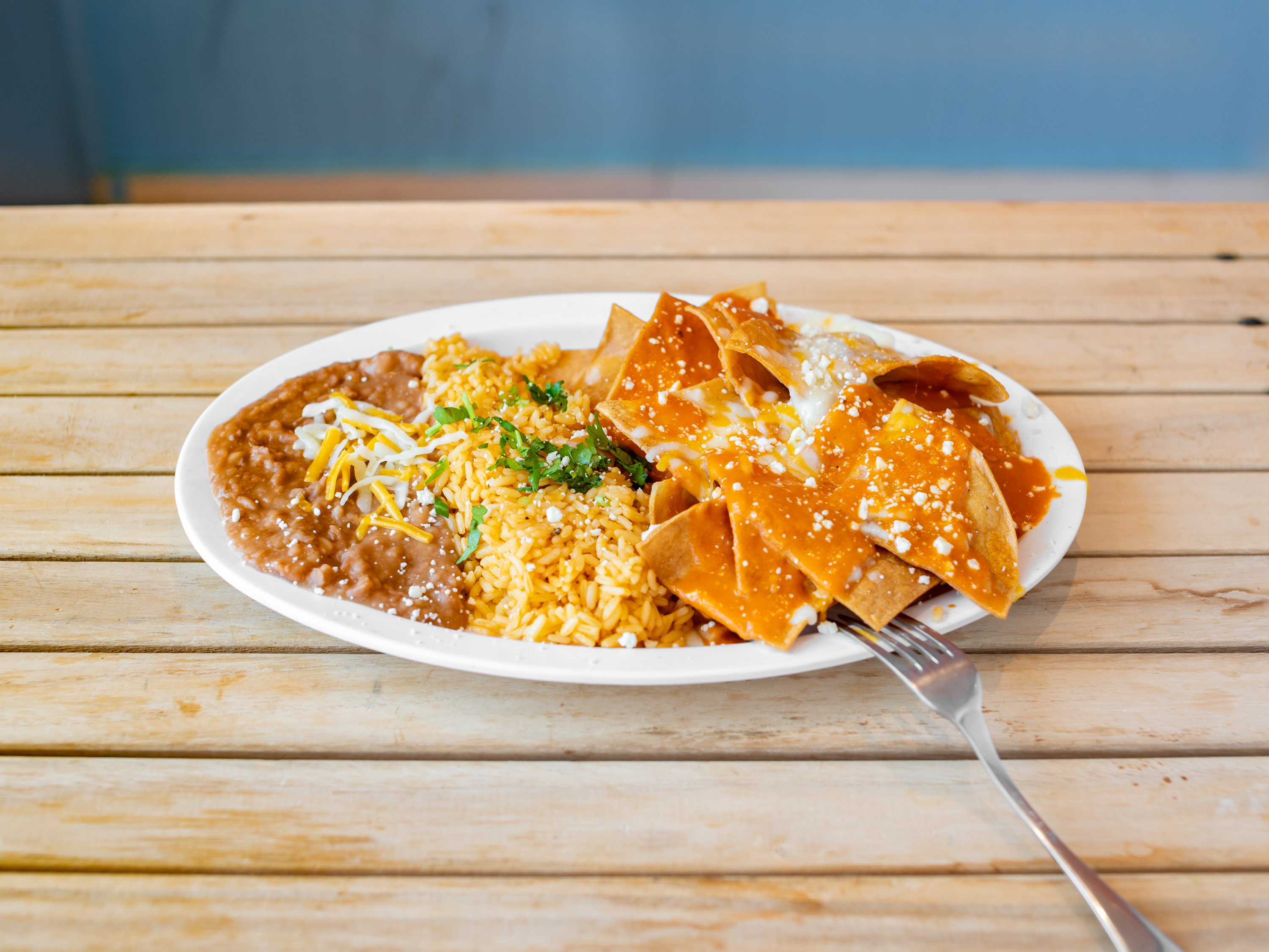 Order Chilaquiles food online from Mi Ranchito Tex-Mex store, Westfield on bringmethat.com