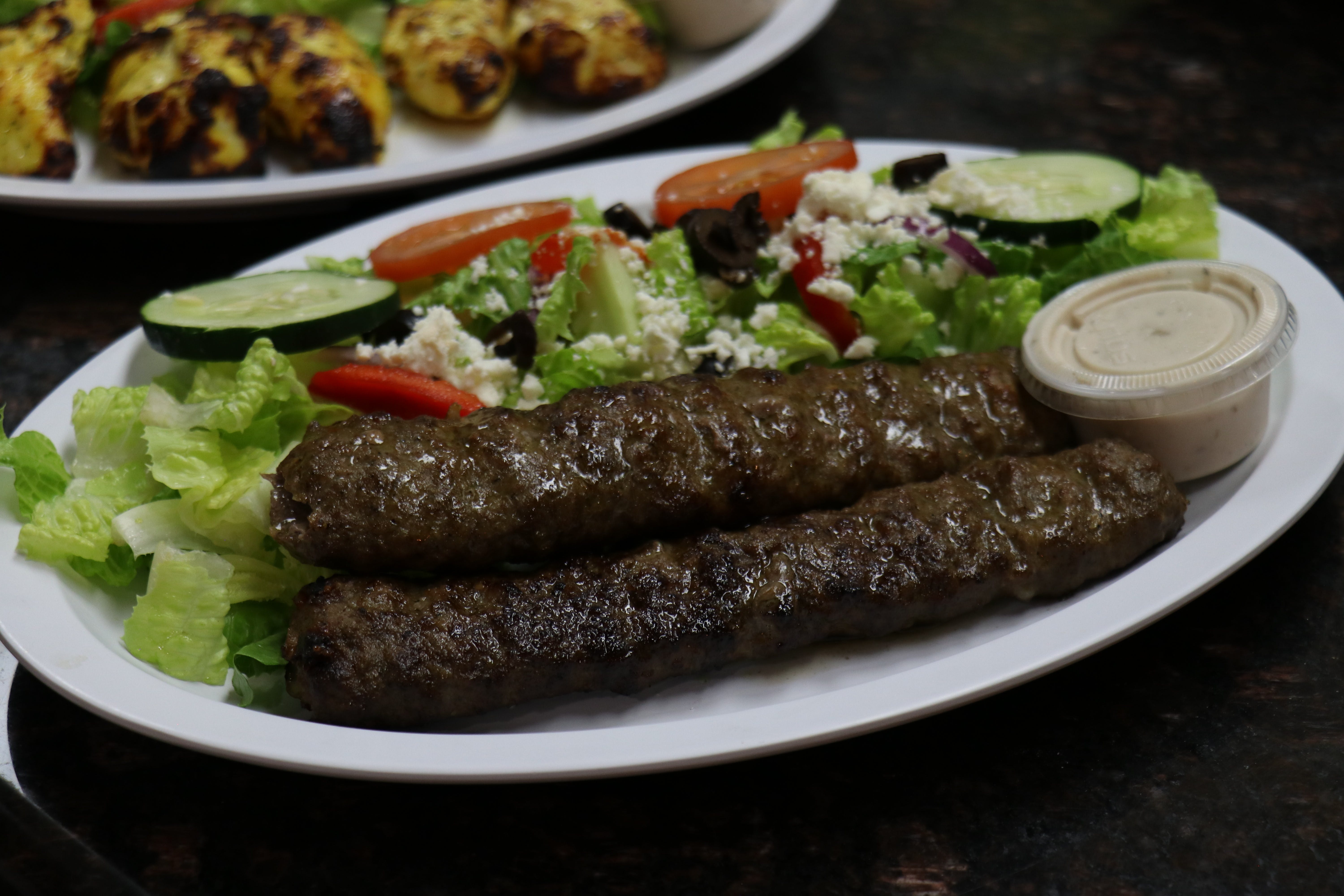 Order Ground Beef (Koobideh) - Entree food online from The Village Grille store, Great Falls on bringmethat.com