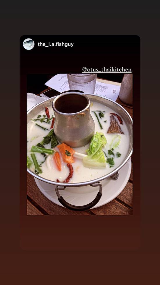 Order Tom Kha Soup Large Size food online from Otus Thai Kitchen & Coffee store, West Hollywood on bringmethat.com