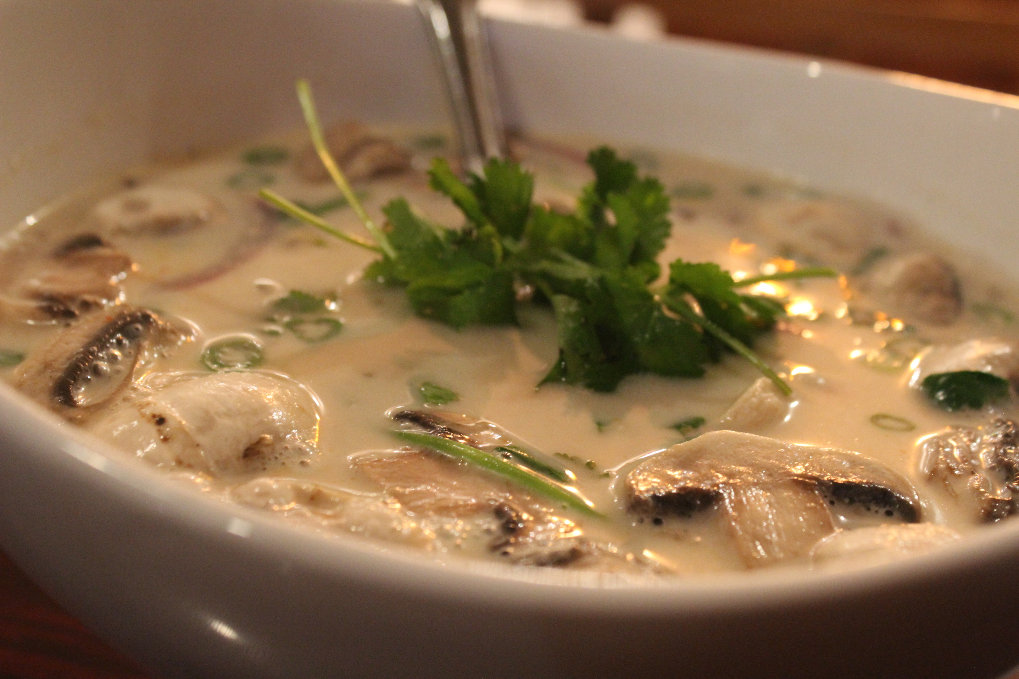 Order Tom Kha (Hot and Sour Coconut Milk Soup) food online from Chai Thai Noodles store, Hayward on bringmethat.com