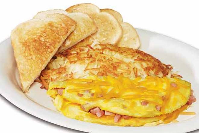 Order Country Ham & Cheddar Omelette food online from Shari's Cafe store, Tualatin on bringmethat.com