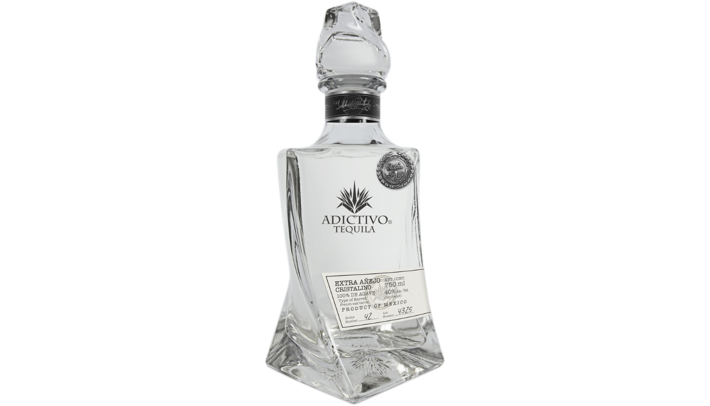 Order Adictivo Tequila Extra Anejo Cristalino 750ml Bottle food online from Country Cousins Liquor & Jr Market store, Sylmar on bringmethat.com