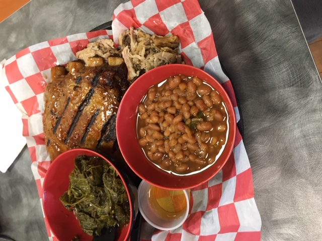 Order 2 Meat Combo Plate food online from The Pig Pitt store, Fredericksburg on bringmethat.com