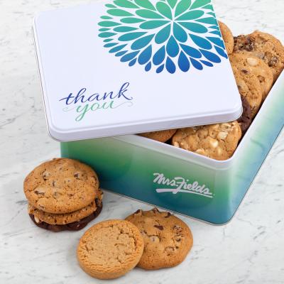 Order 24 Thank You Cookie Tin food online from Mrs. Fields store, Chicago Ridge on bringmethat.com