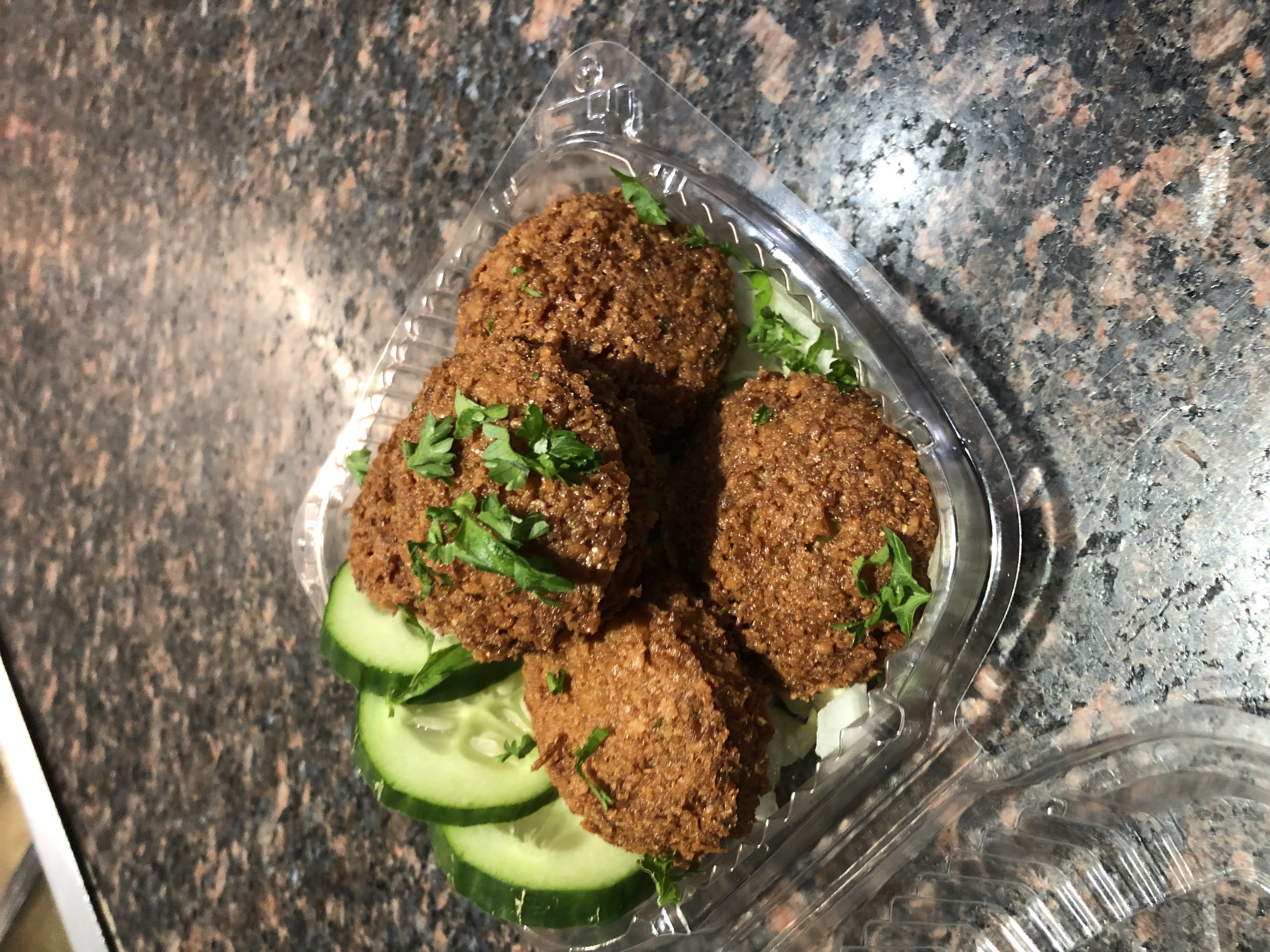 Order 5 Piece Falafel Appetizer food online from Aladdin Crown Pizza store, New Haven on bringmethat.com