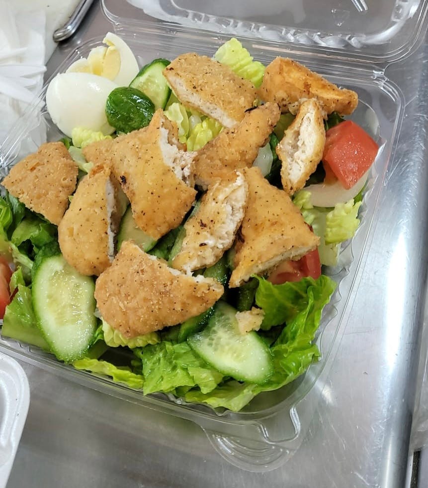 Order Chicken Finger Salad - Salad food online from Leandro Pizza House store, Philadelphia on bringmethat.com