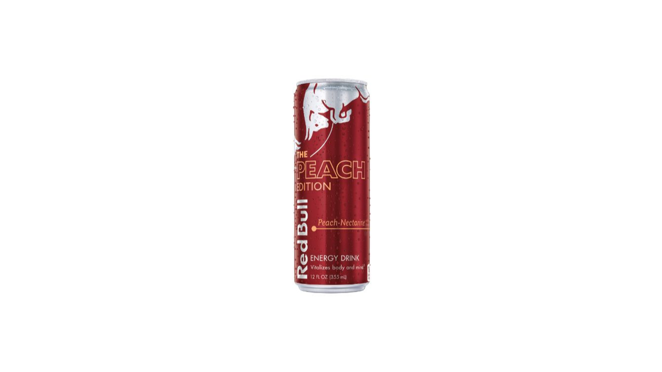 Order Red Bull Peach Edition 12 oz food online from Cafe Verdi Rebel store, Las Vegas on bringmethat.com