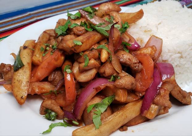 Order Pollo Saltado food online from Quechua's Peruvian Rotisserie Chicken and Cuisine store, Camp Hill on bringmethat.com