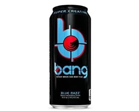 Order BangBlue Razz Energy Drink, 16oz food online from Tenderloin Liquor store, San Francisco on bringmethat.com
