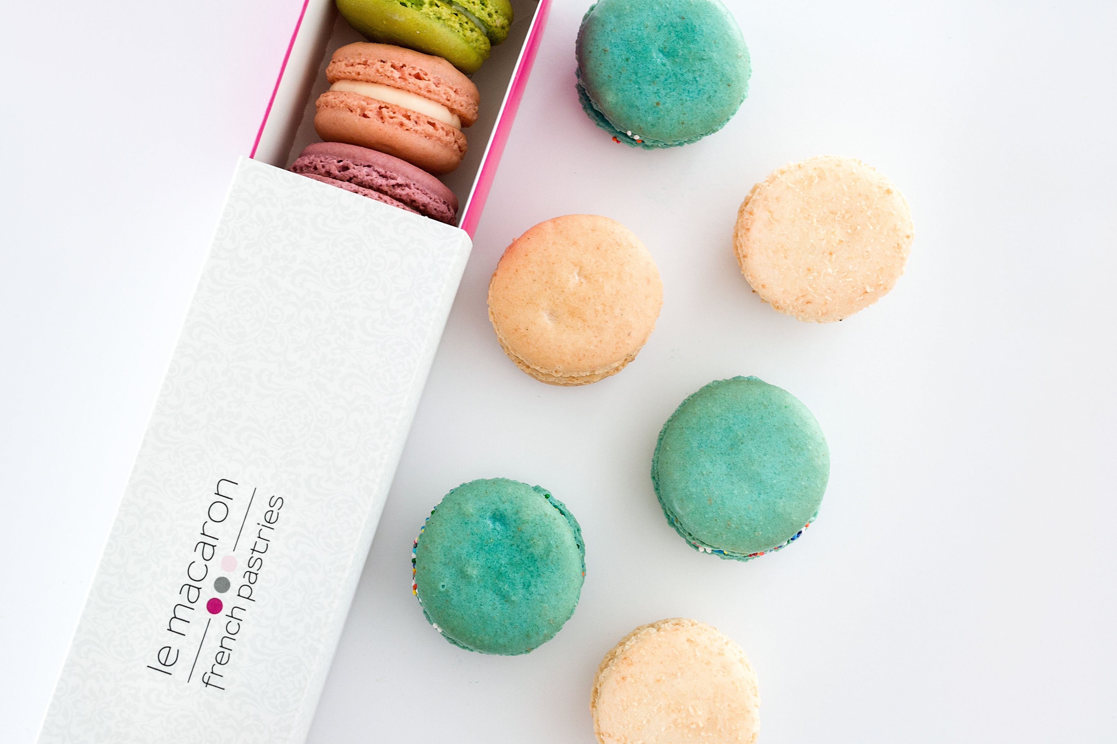 Order Box of 6 Macarons food online from Le Macaron French Pastries store, Doylestown on bringmethat.com