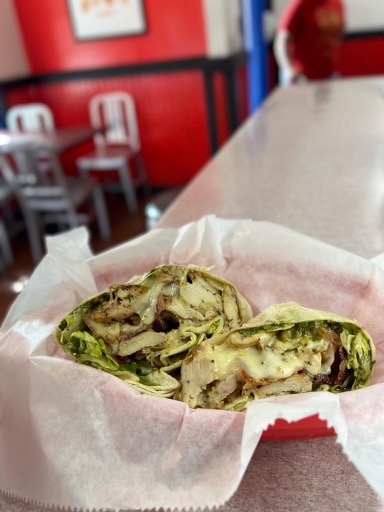 Order Chicken Pesto Wrap food online from Dumm Pizza & Subs store, Riverdale Park on bringmethat.com