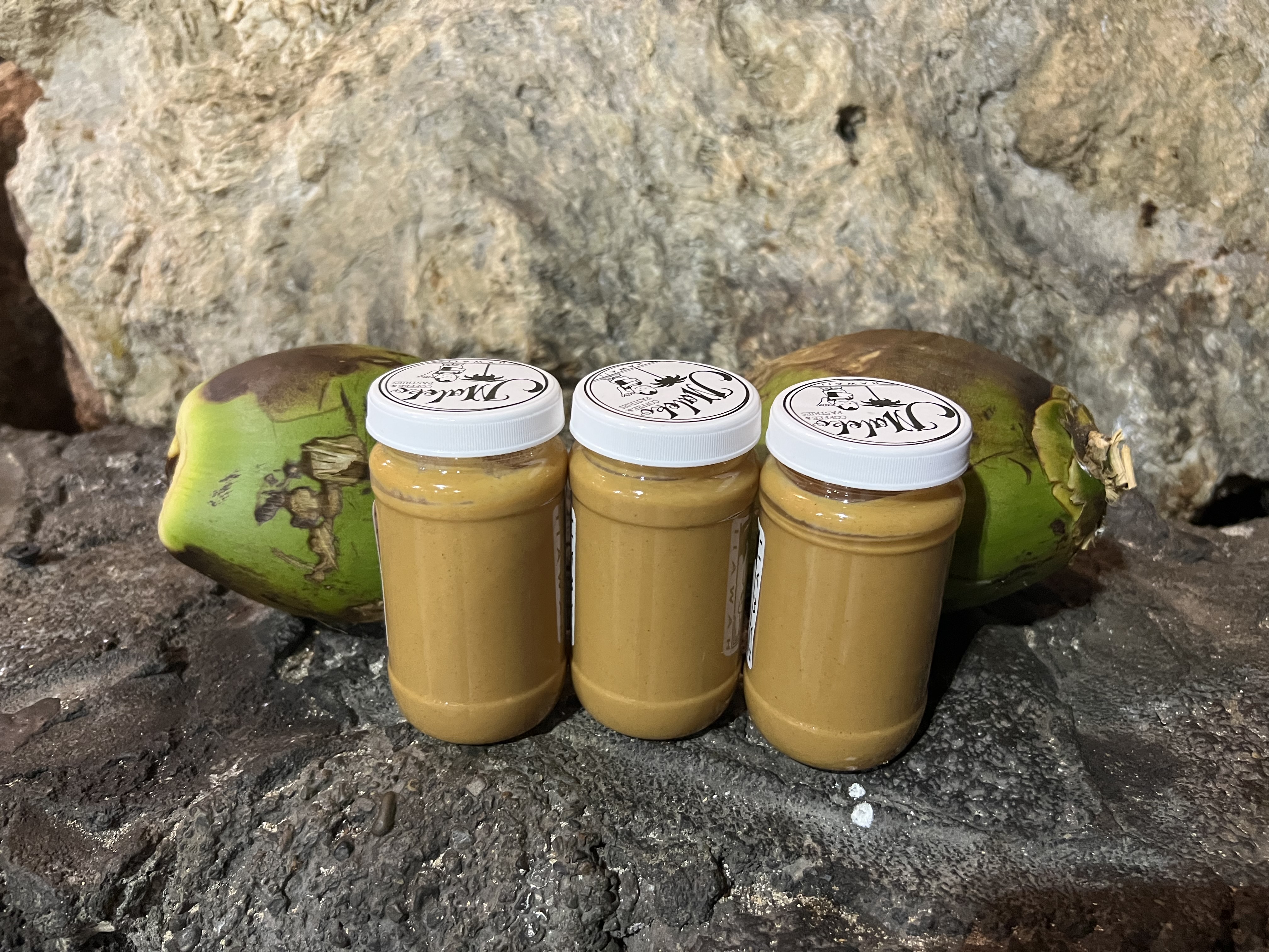 Order Coconut Peanut Butter - 3 Jars for $22 food online from Maleko Coffee & Pastries store, Honolulu on bringmethat.com