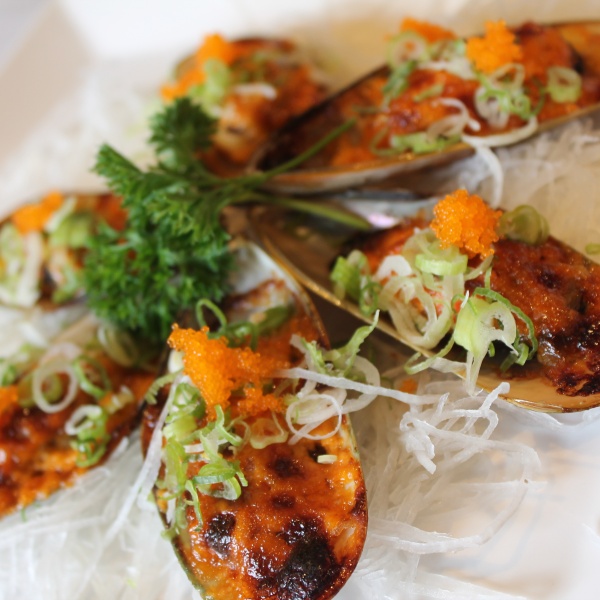 Order Baked Mussel food online from Arashi Sushi store, San Francisco on bringmethat.com