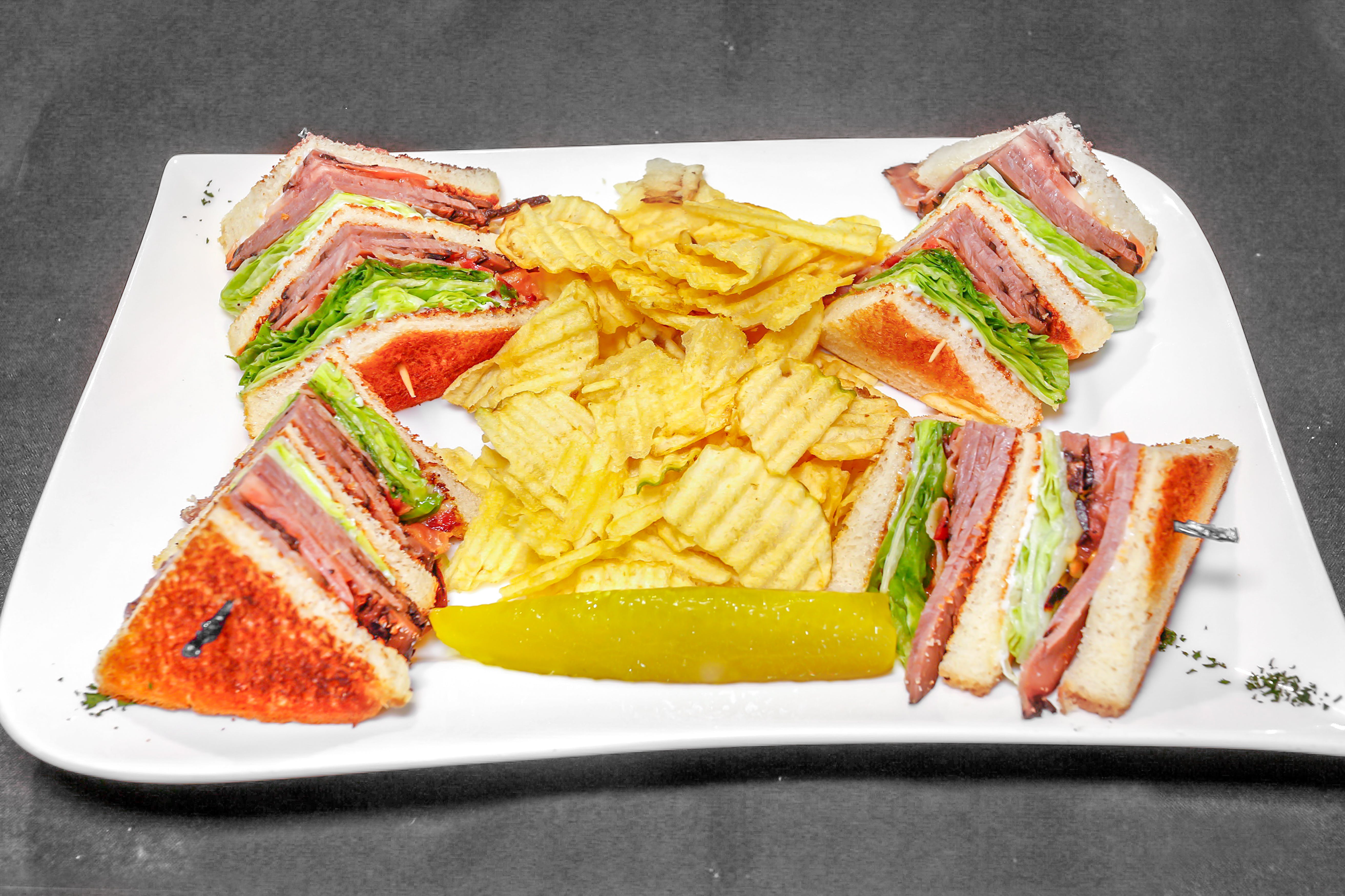 Order Roast Beef Club Sandwich - Sandwich food online from Limeport Deli & Cafe store, Coopersburg on bringmethat.com