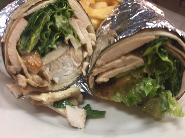 Order Grilled Chicken Caesar Wrap food online from Husky Pizza store, Coventry on bringmethat.com