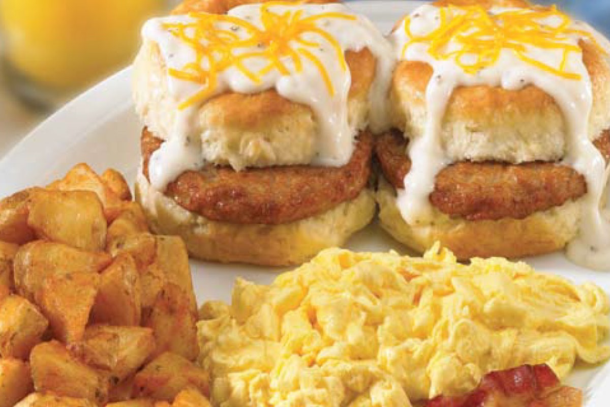 Order Country Sausage Biscuit Breakfast food online from Perkins Restaurant & Bakery store, Dickson City on bringmethat.com