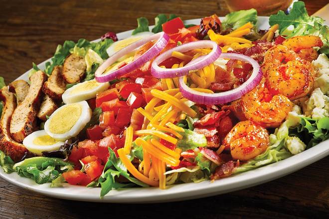 Order BLACKENED SHRIMP & CHICKEN COBB SALAD food online from Miller Ale House Mcdonough store, Mcdonough on bringmethat.com