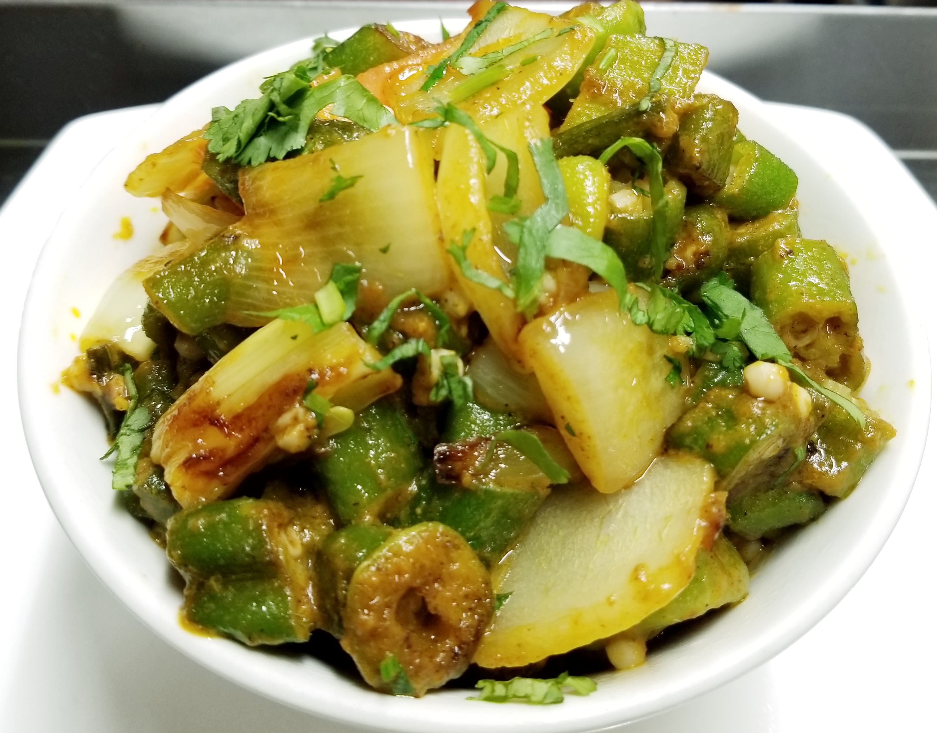 Order Bhindi Masala food online from Maroosh Halal Cuisine store, Upper Darby on bringmethat.com