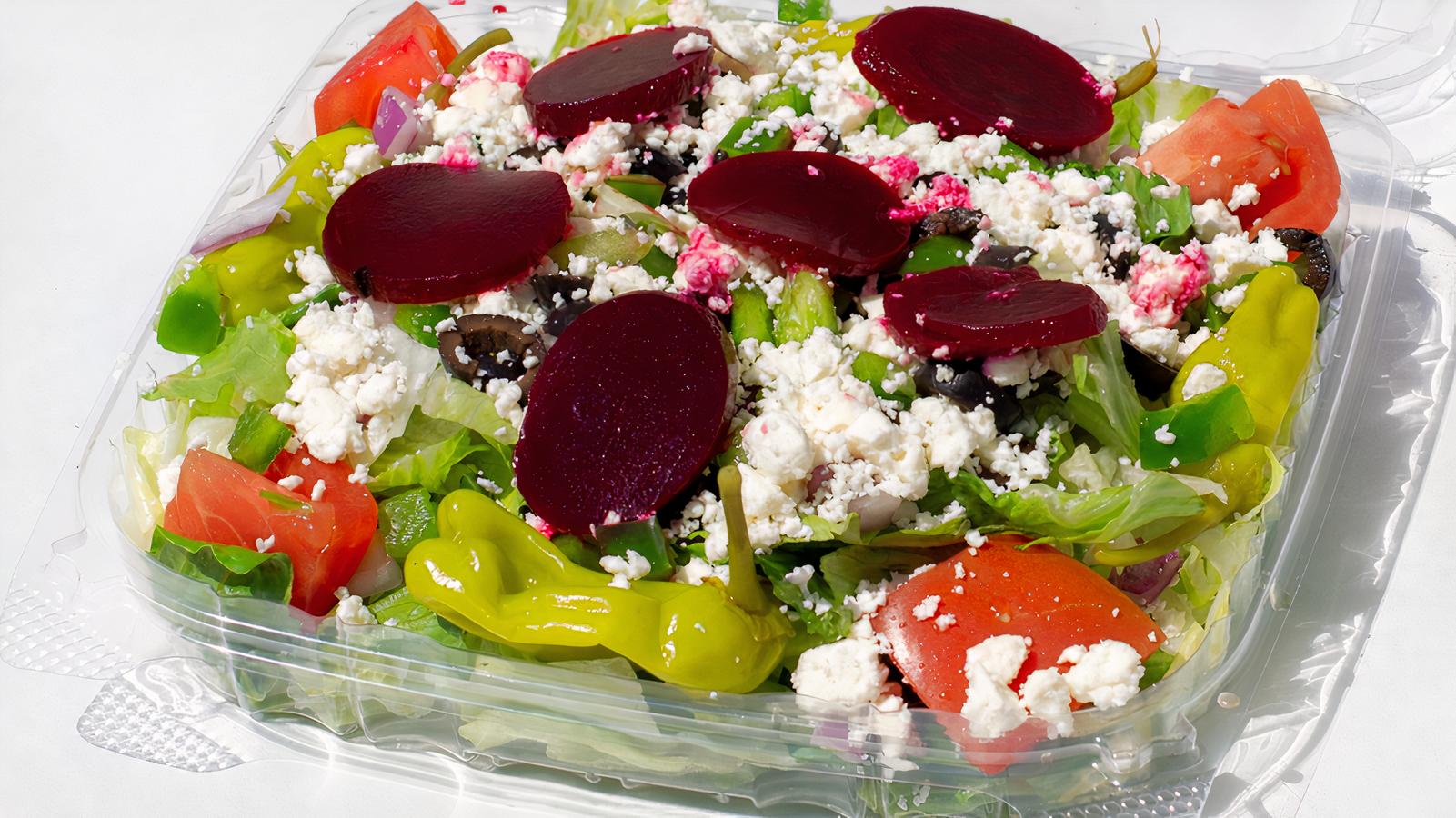 Order Greek Salad food online from Oliver Pizza store, Canton on bringmethat.com