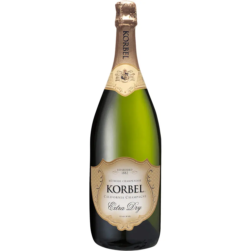 Order Korbel Extra Dry champagne 750 ml. food online from Mirage Wine & Liquor store, Palm Springs on bringmethat.com