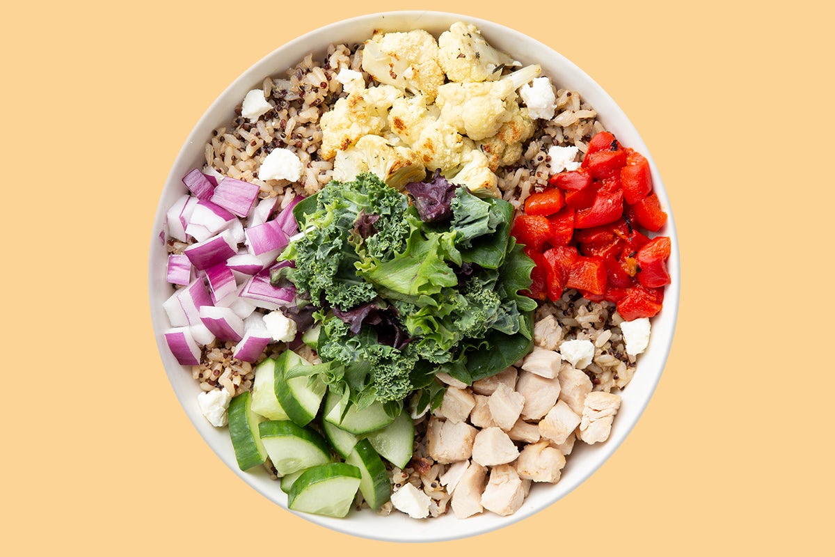 Order Grilled Chicken Mediterranean Warm Grain Bowl food online from Saladworks store, Salisbury on bringmethat.com