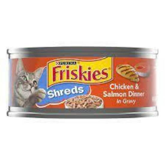 Order Purina Friskies Shreds - Chicken and Salmon in Gravy food online from IV Deli Mart store, Goleta on bringmethat.com
