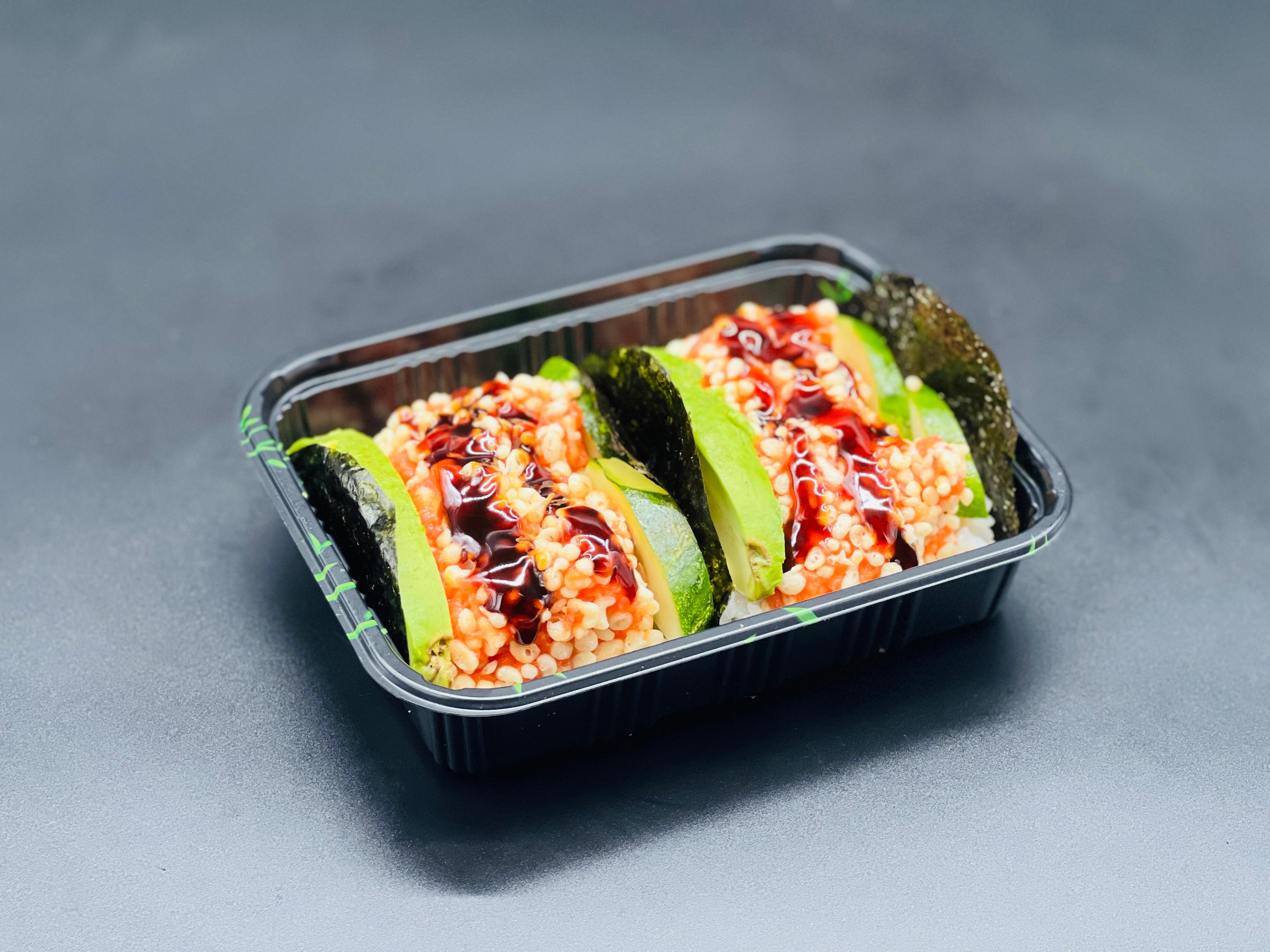 Order Spicy Salmon Taco food online from I Sushi Inc. store, Ridgewood on bringmethat.com