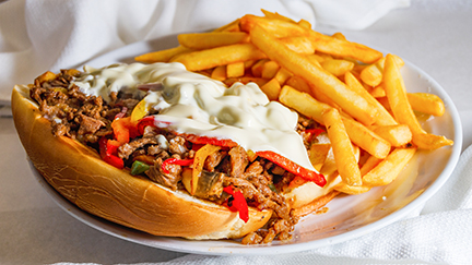 Order Philly Cheese Steak Plate food online from Titan Burgers Chino store, Chino on bringmethat.com