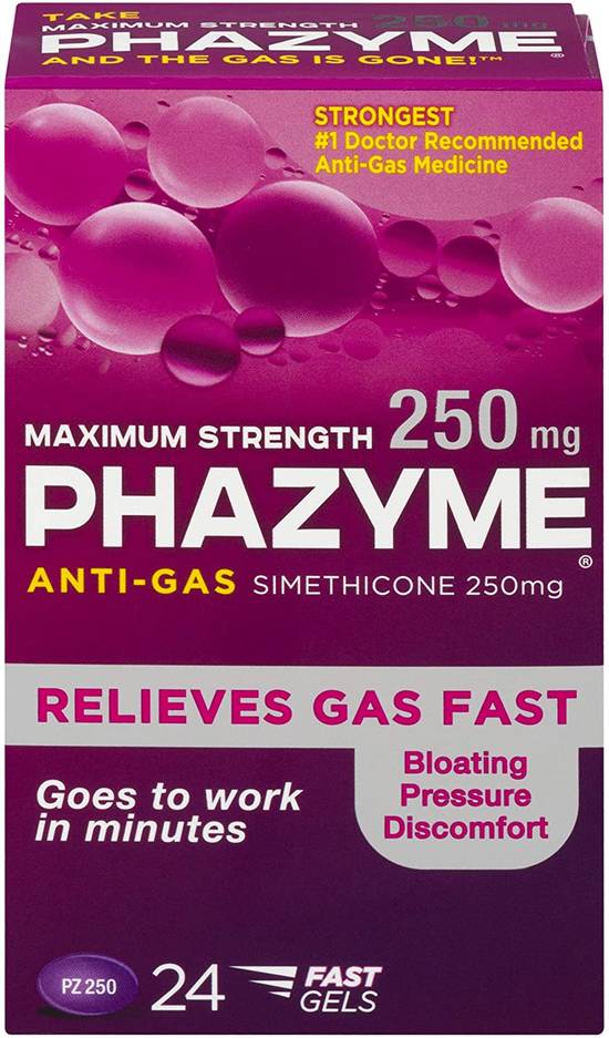 Order Phazyme Maximum Strength Softgels 250 mg (24 ct) food online from Rite Aid store, Newark on bringmethat.com