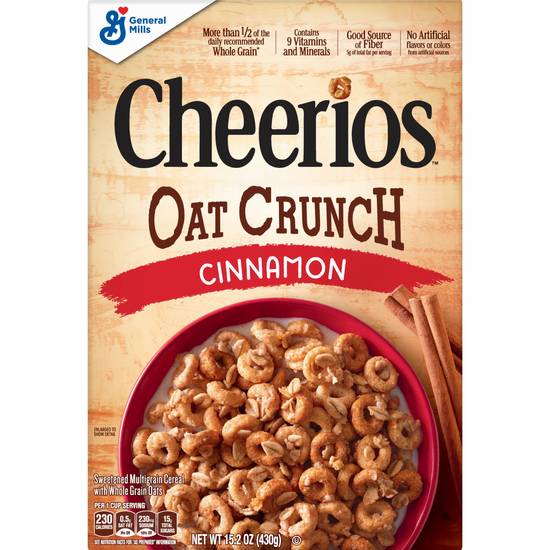 Order Cheerios Cinnamon Oat Crunch Cereal, 15.2 OZ food online from Cvs store, TRAVERSE CITY on bringmethat.com