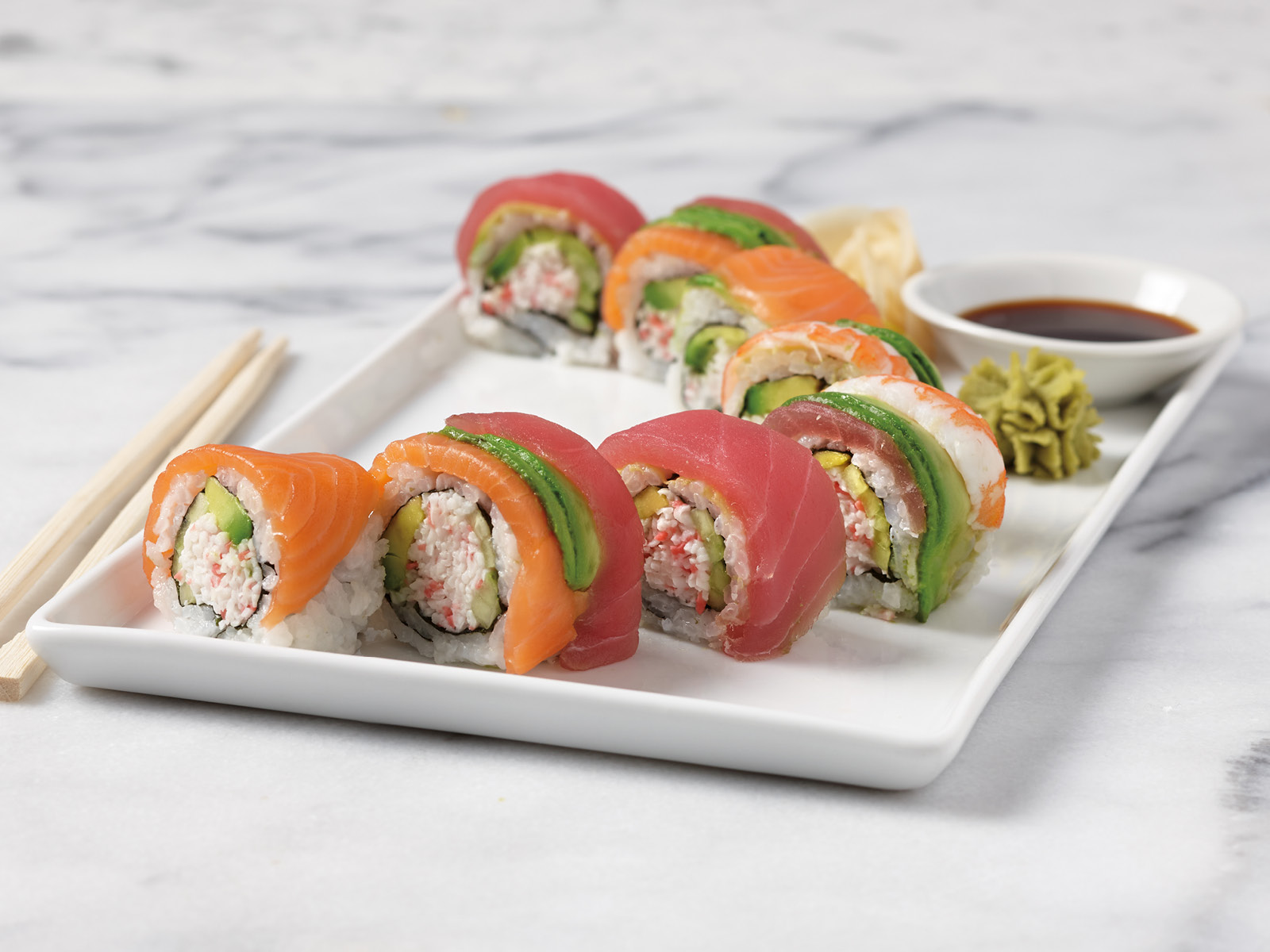 Order Rainbow Roll food online from Hy-Vee Mealtime store, Ames on bringmethat.com