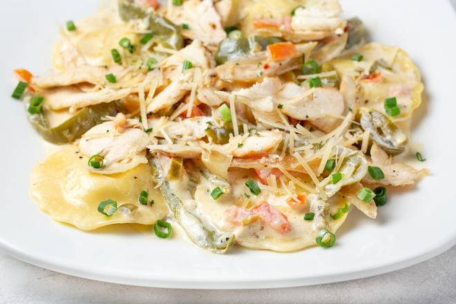 Order GRILLED CHICKEN JALAPEÑO RAVIOLI food online from Johnny Carino store, Oklahoma City on bringmethat.com