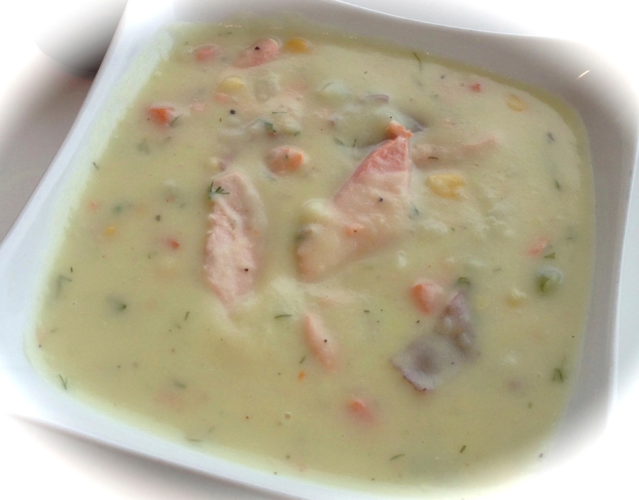 Order Salmon Chowder* food online from SOUPDIVE store, Southfield on bringmethat.com
