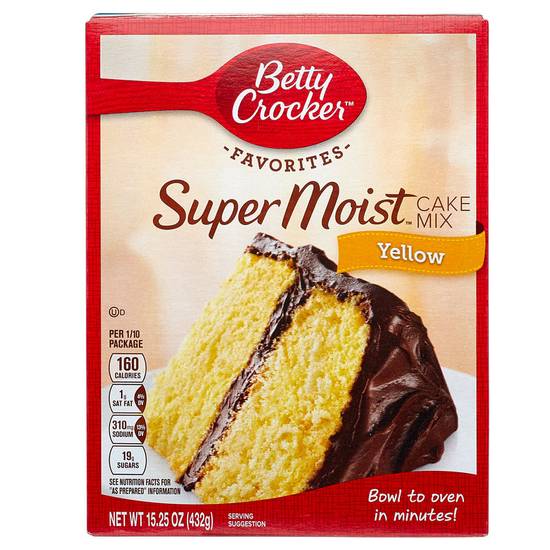 Order Betty Crocker Super Moist Yellow Cake Mix 15.25oz food online from Everyday Needs by Gopuff store, Simi Valley on bringmethat.com