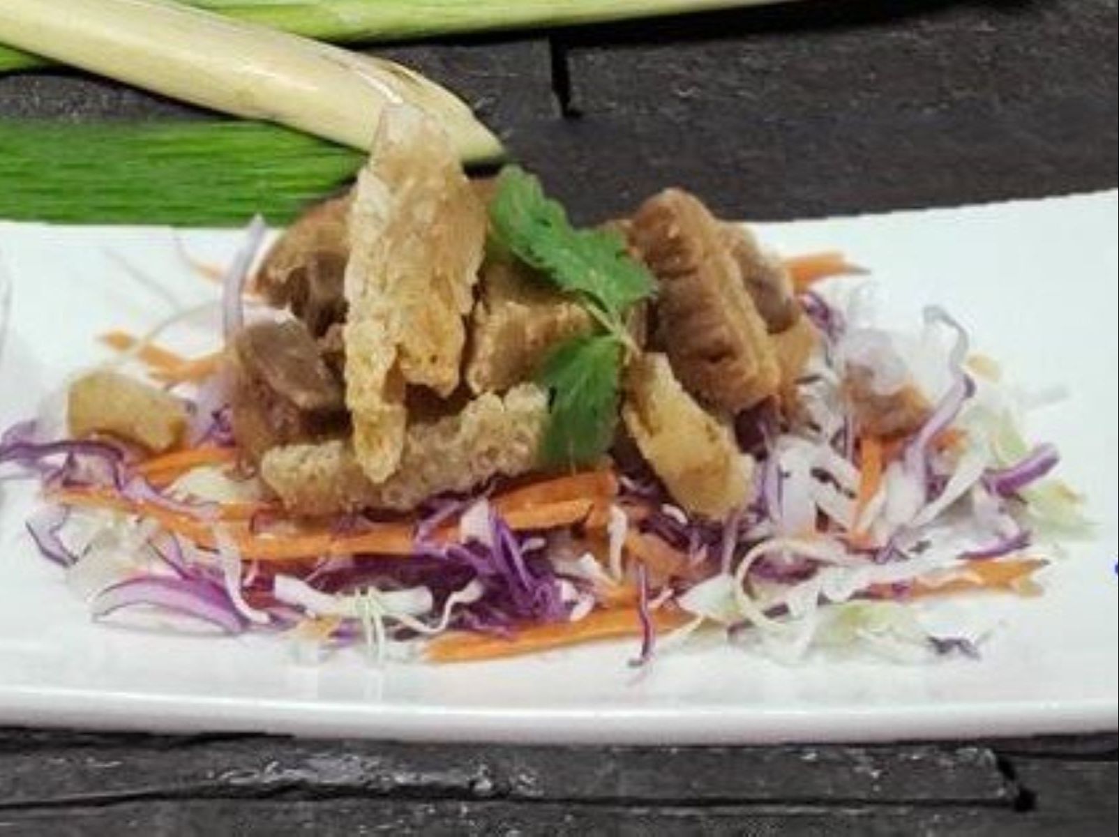 Order Moo Saom Chun "Crispy Pork Belly" food online from Jie Kitchen store, Las Vegas on bringmethat.com