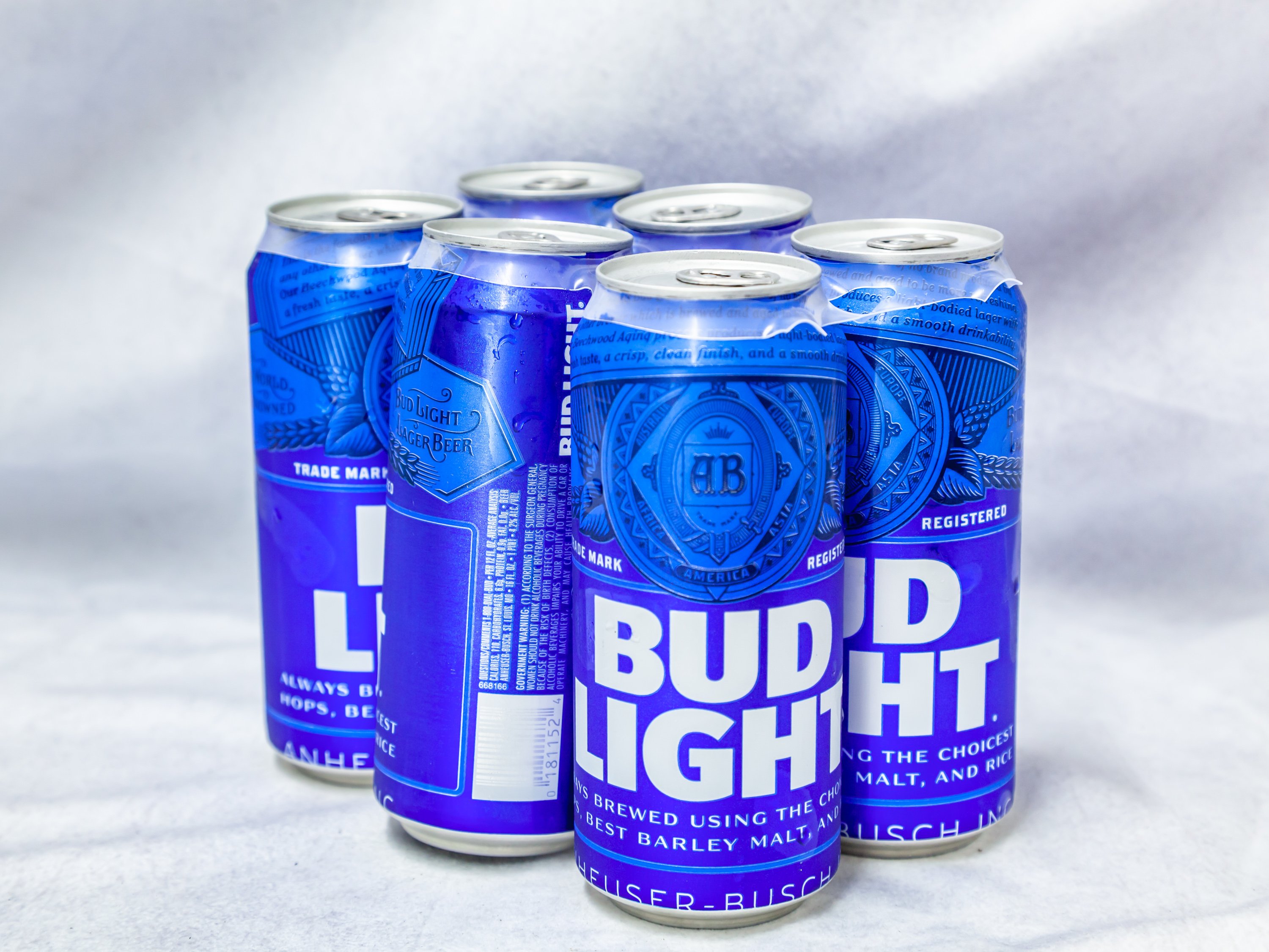 Order 6 Pack Can Bud light (16oz) food online from Gallaghers Drive-In Liquor store, Oakland on bringmethat.com