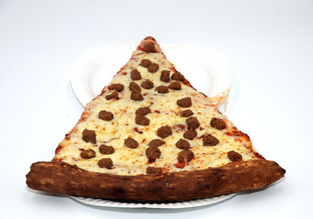Order Jumbo Slice of Sausage Pizza food online from Pizza Movers & Calzones store, Washington on bringmethat.com