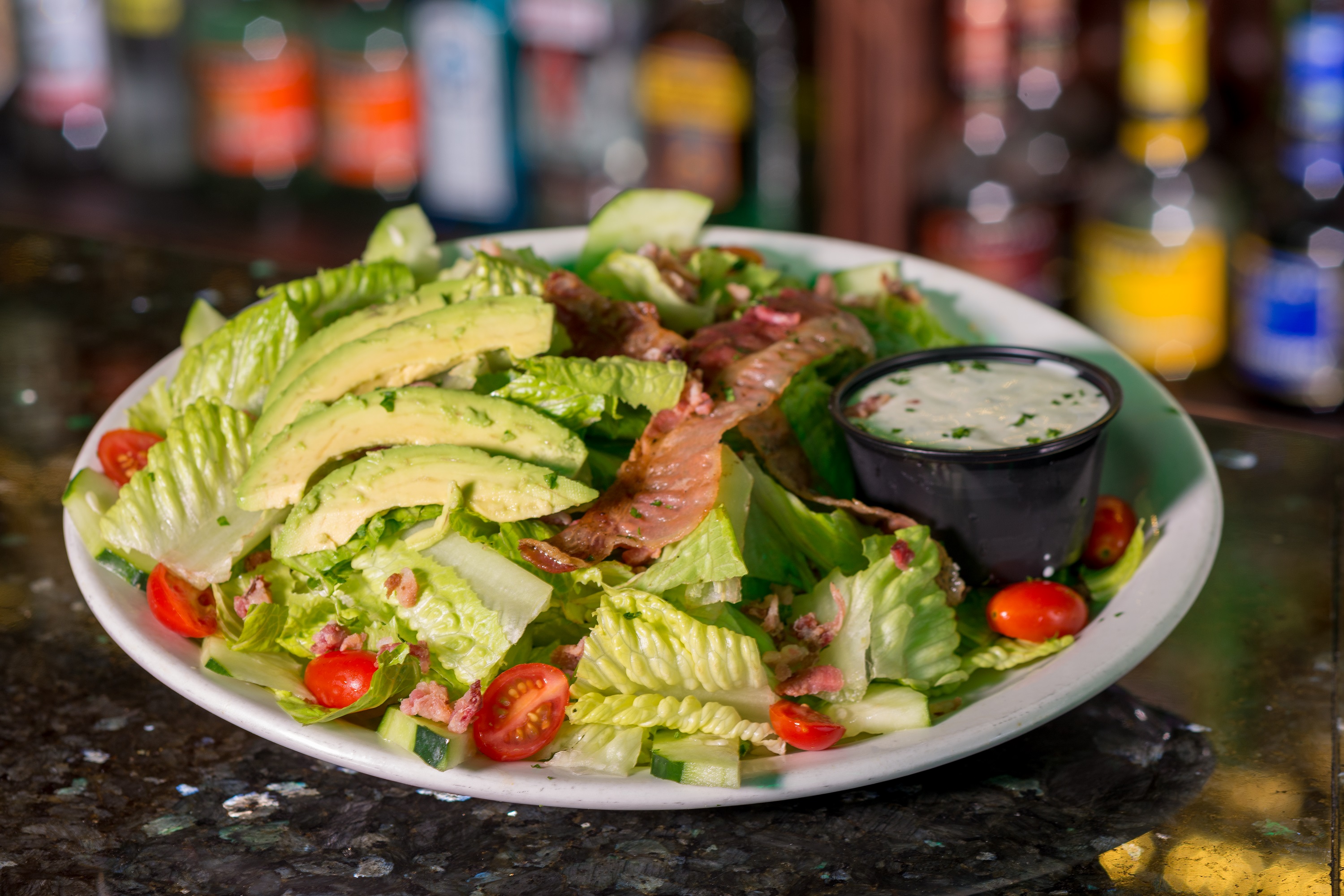 Order BLT Salad with Avocado food online from Pizza Schmizza store, Hillsboro on bringmethat.com