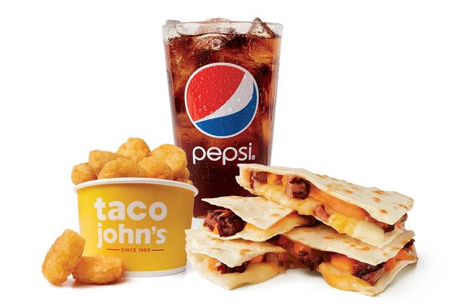 Order Four Cheese Quesadilla Combo - Steak food online from Taco John store, Norfolk on bringmethat.com